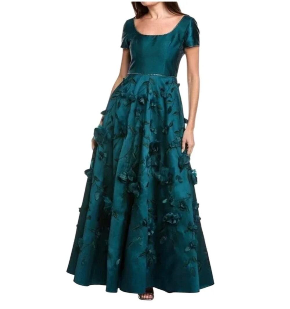 Theia Selma 3D Floral Appliqué Ball Gown Dress 4